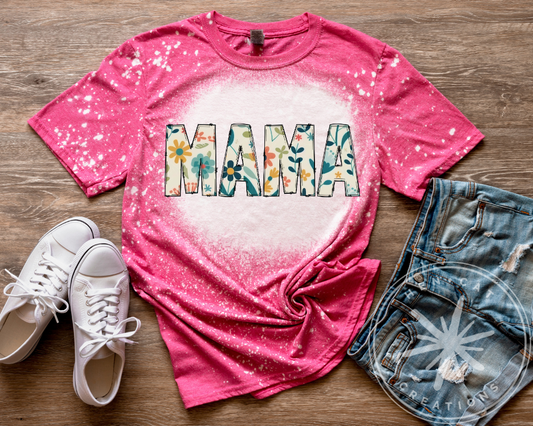 Mama Floral - Bleached Sublimation Tee